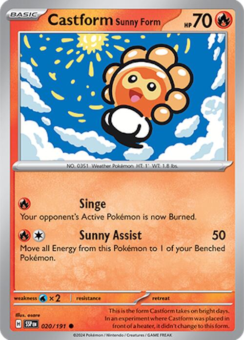 Castform Sunny Form (020/191) [Scarlet & Violet: Surging Sparks] | Game Master's Emporium (The New GME)