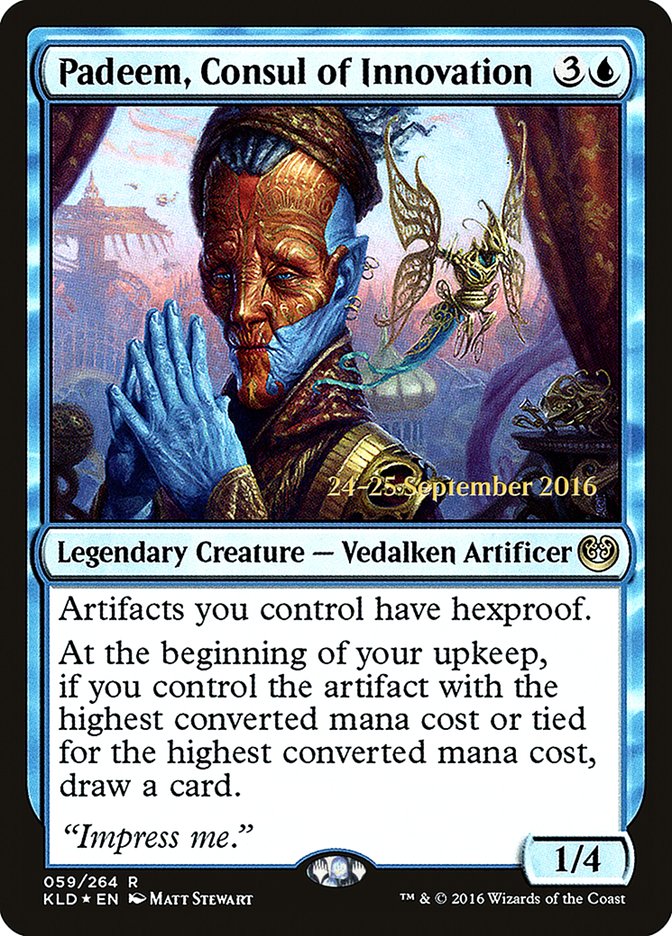 Padeem, Consul of Innovation [Kaladesh Prerelease Promos] | Game Master's Emporium (The New GME)