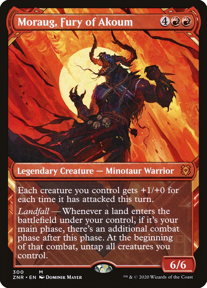 Moraug, Fury of Akoum (Showcase) [Zendikar Rising] | Game Master's Emporium (The New GME)