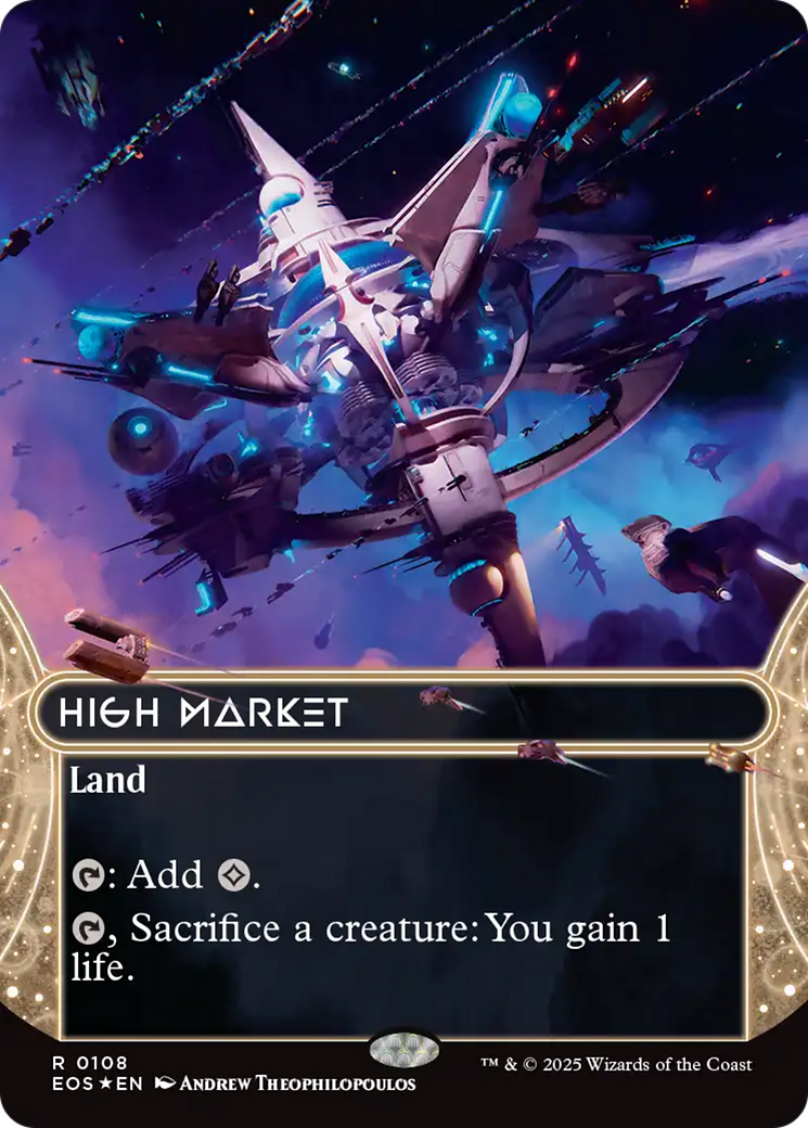 High Market (0108) (Borderless) (Galaxy Foil) [Edge of Eternities: Stellar Sights] | Game Master's Emporium (The New GME)