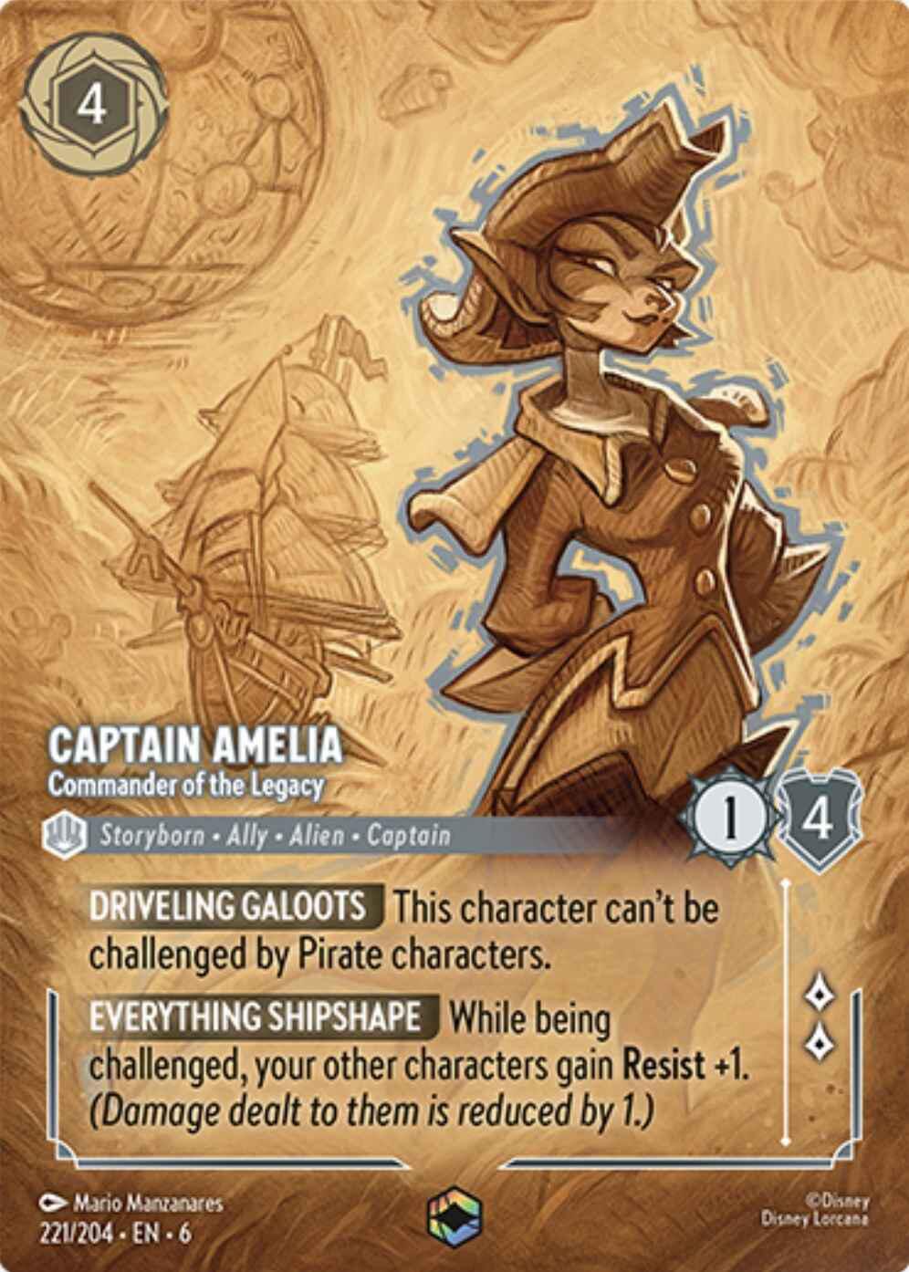 Captain Amelia - Commander of the Legacy (Enchanted) (221/204) [Azurite Sea] | Game Master's Emporium (The New GME)
