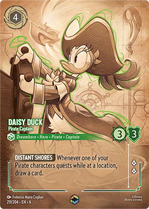 Daisy Duck - Pirate Captain (Enchanted) (211/204) [Azurite Sea] | Game Master's Emporium (The New GME)