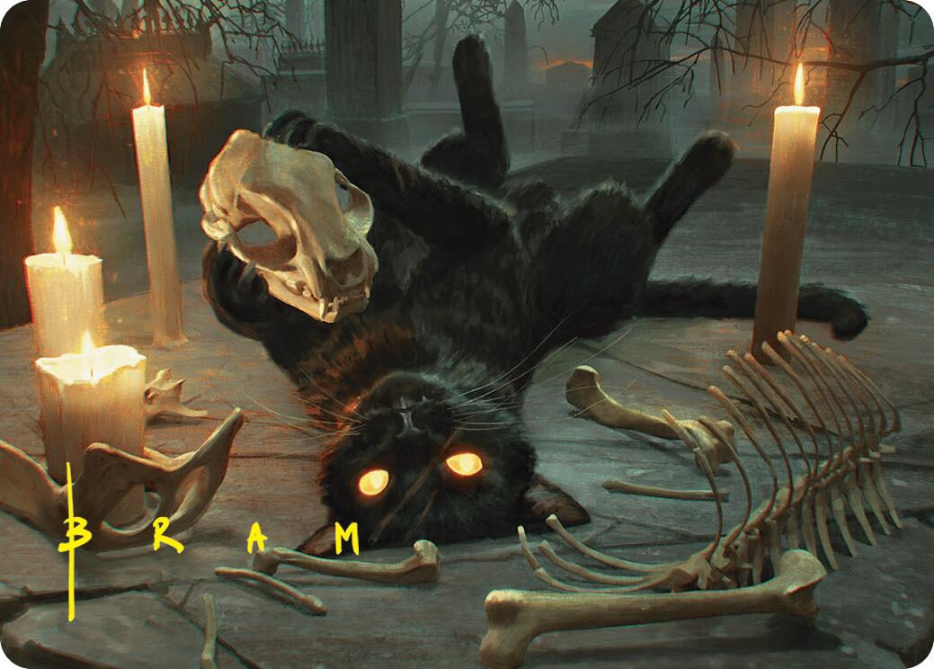 Nine-Lives Familiar Art Card (8/54) (Gold-Stamped Signature) [Foundations Art Series] | Game Master's Emporium (The New GME)