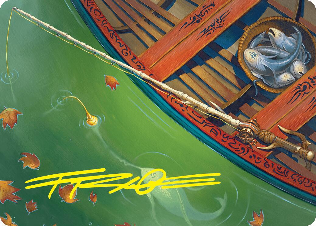 Fishing Pole Art Card (18/54) (Gold-Stamped Signature) [Foundations Art Series] | Game Master's Emporium (The New GME)