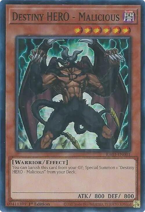 Destiny HERO - Malicious [RA03-EN001] Super Rare | Game Master's Emporium (The New GME)