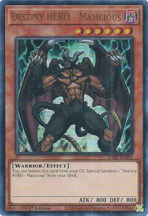 Destiny HERO - Malicious (UR) [RA03-EN001] Ultra Rare | Game Master's Emporium (The New GME)