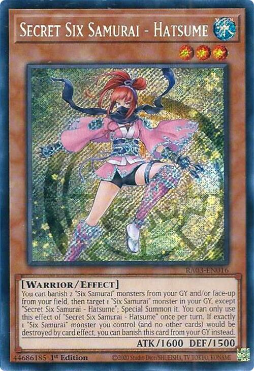 Secret Six Samurai - Hatsume (Secret Rare) [RA03-EN016] Secret Rare | Game Master's Emporium (The New GME)