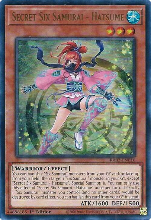 Secret Six Samurai - Hatsume (UR) [RA03-EN016] Ultra Rare | Game Master's Emporium (The New GME)