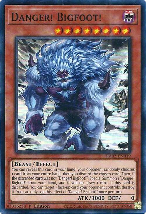 Danger! Bigfoot! (Alternate Art) [RA03-EN019] Super Rare | Game Master's Emporium (The New GME)