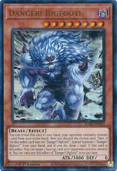 Danger! Bigfoot! (Alternate Art) (UR) [RA03-EN019] Ultra Rare | Game Master's Emporium (The New GME)