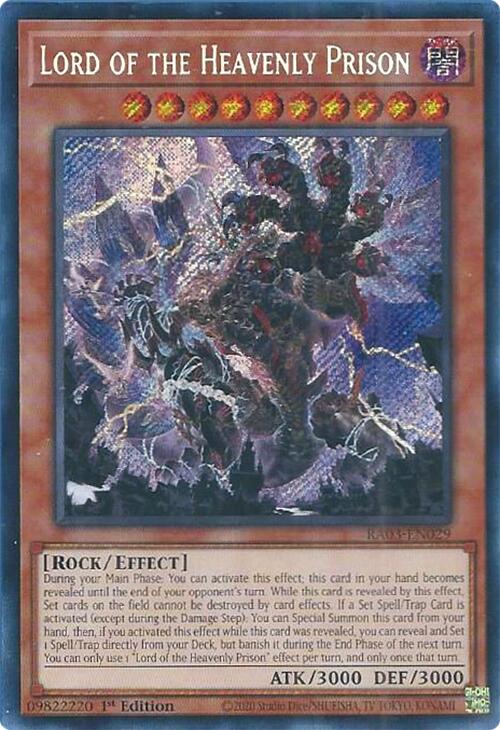 Lord of the Heavenly Prison (Secret Rare) [RA03-EN029] Secret Rare | Game Master's Emporium (The New GME)