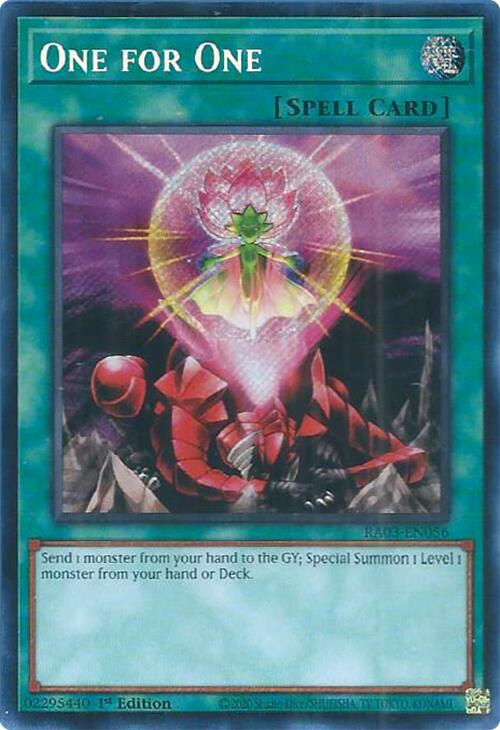 One for One (Secret Rare) [RA03-EN056] Secret Rare | Game Master's Emporium (The New GME)