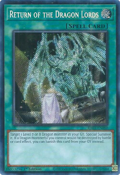 Return of the Dragon Lords (Secret Rare) [RA03-EN060] Secret Rare | Game Master's Emporium (The New GME)