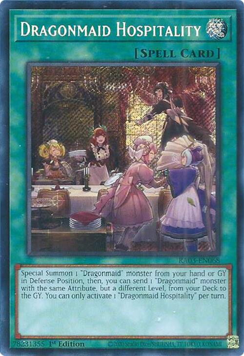 Dragonmaid Hospitality (Secret Rare) [RA03-EN068] Secret Rare | Game Master's Emporium (The New GME)