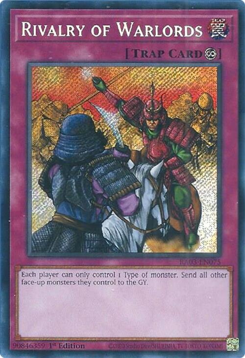 Rivalry of Warlords (Secret Rare) [RA03-EN075] Secret Rare | Game Master's Emporium (The New GME)