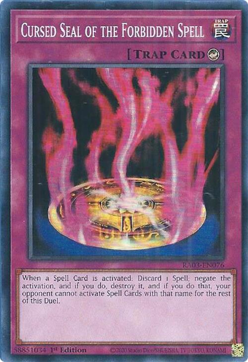 Cursed Seal of the Forbidden Spell [RA03-EN076] Super Rare | Game Master's Emporium (The New GME)