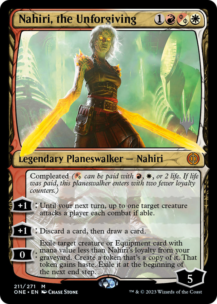 Nahiri, the Unforgiving (Promo Pack) [Phyrexia: All Will Be One Promos] | Game Master's Emporium (The New GME)