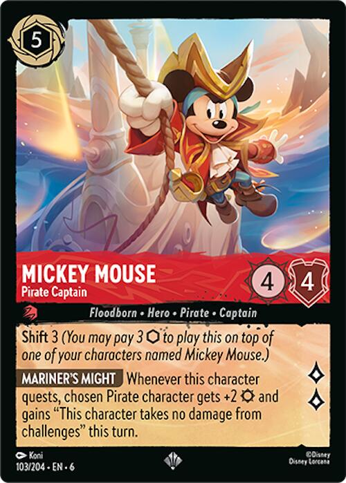 Mickey Mouse - Pirate Captain (103/204) [Azurite Sea] | Game Master's Emporium (The New GME)