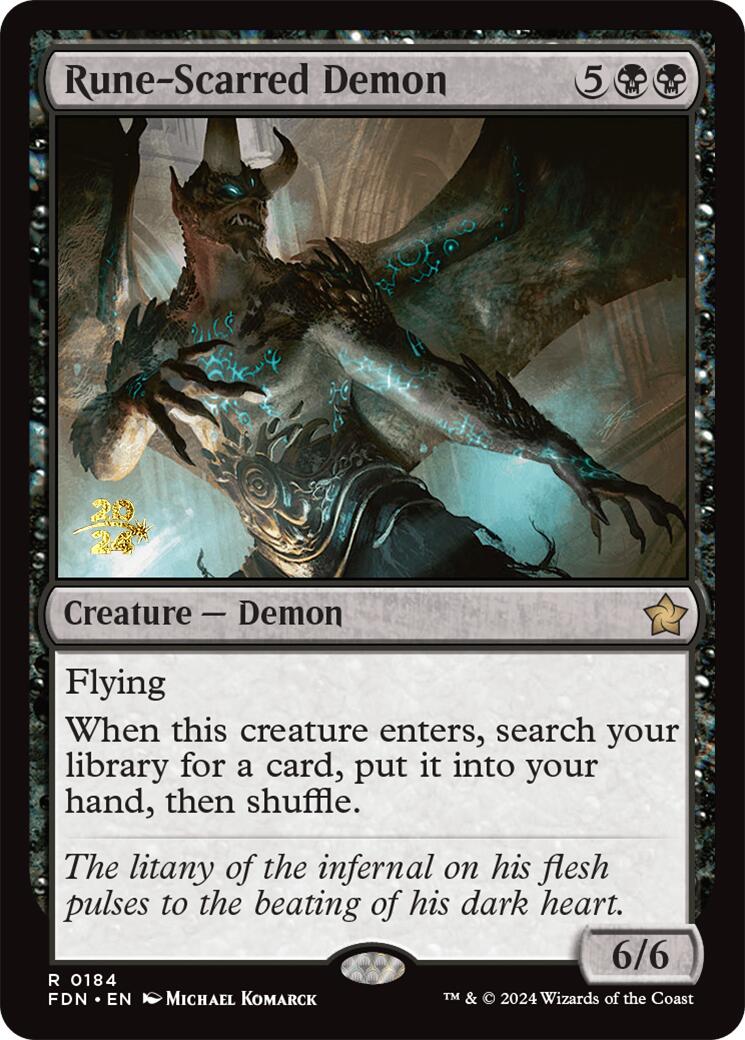Rune-Scarred Demon [Foundations Prerelease Promos] | Game Master's Emporium (The New GME)