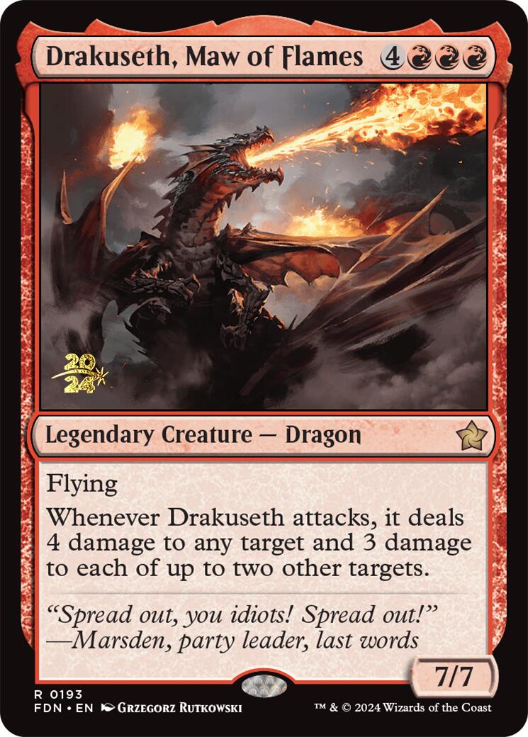 Drakuseth, Maw of Flames [Foundations Prerelease Promos] | Game Master's Emporium (The New GME)