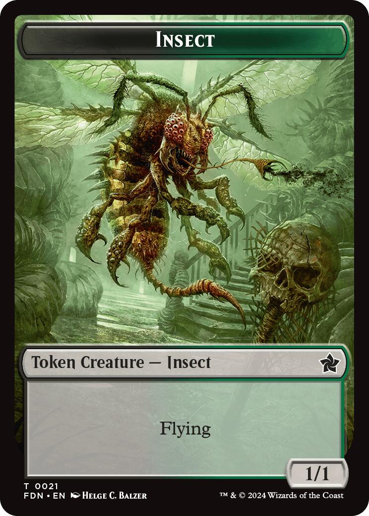 Zombie // Insect Doubled-Sided Token [Foundations Tokens] | Game Master's Emporium (The New GME)