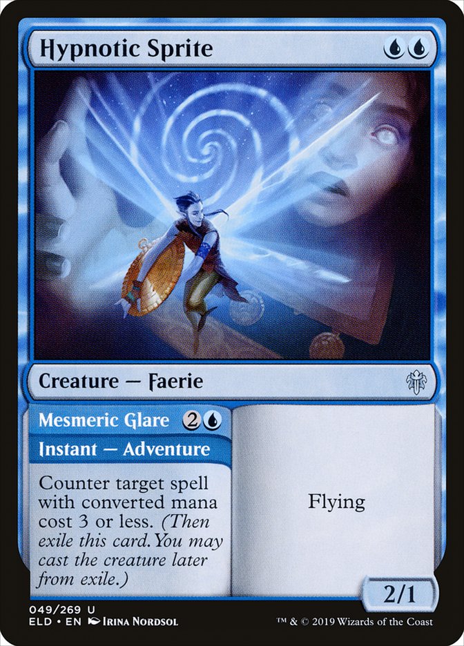 Hypnotic Sprite // Mesmeric Glare [Throne of Eldraine] | Game Master's Emporium (The New GME)