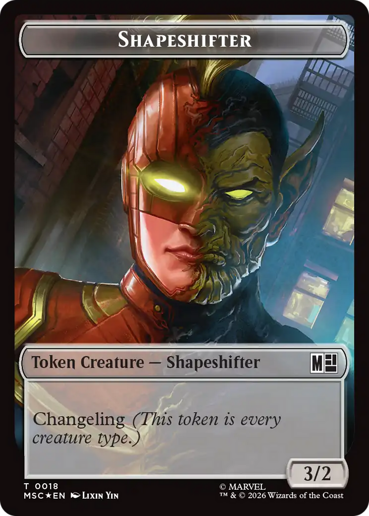 Shapeshifter (018) // Villain (025) Double-Sided Token (Surge Foil) [Marvel Super Heroes Commander Tokens] | Game Master's Emporium (The New GME)