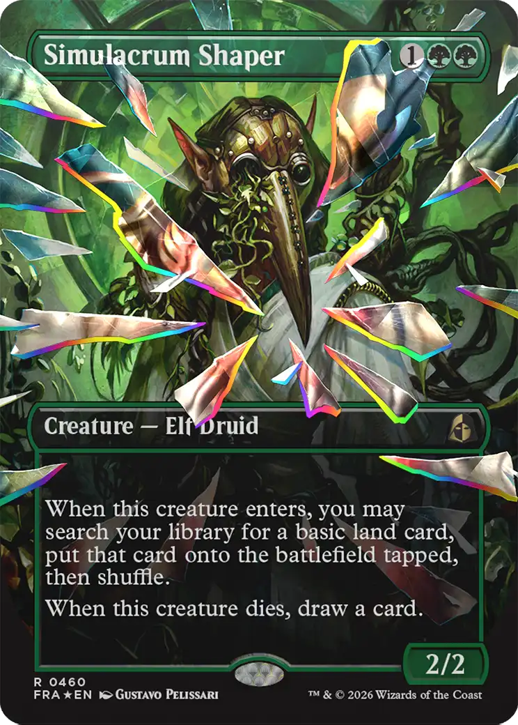 Simulacrum Shaper (Borderless) (Facet Foil) [Reality Fracture] | Game Master's Emporium (The New GME)