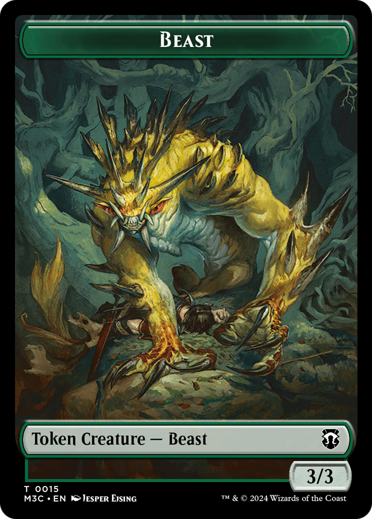 Beast (0015) (Ripple Foil) // Insect (0025) Double-Sided Token [Modern Horizons 3 Commander Tokens] | Game Master's Emporium (The New GME)