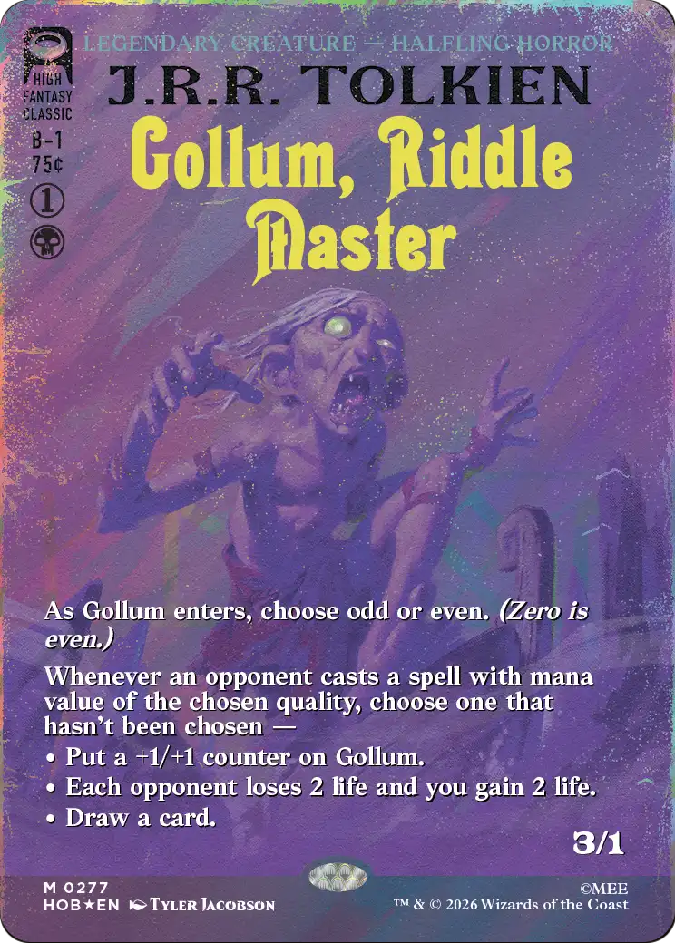 Gollum, Riddle Master (Borderless) (Surge Foil) [The Hobbit] | Game Master's Emporium (The New GME)