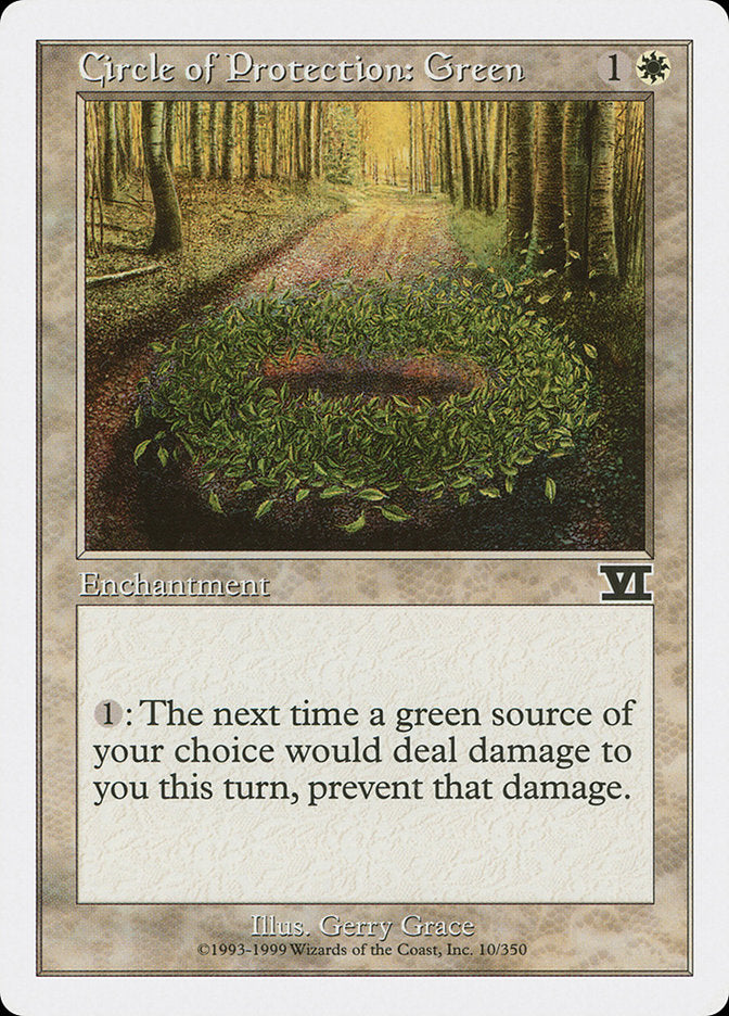 Circle of Protection: Green [Classic Sixth Edition] | Game Master's Emporium (The New GME)