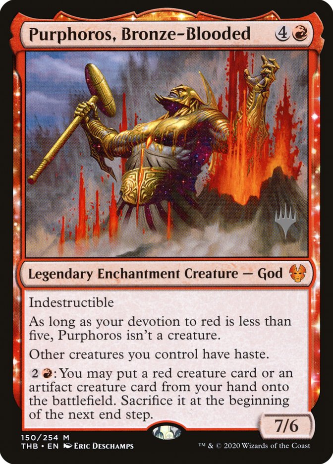 Purphoros, Bronze-Blooded (Promo Pack) [Theros Beyond Death Promos] | Game Master's Emporium (The New GME)