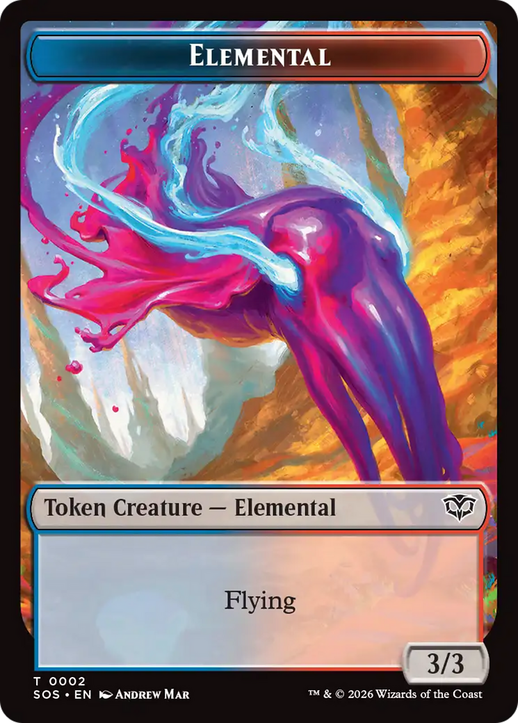 Elemental (0002) // Treasure Double-Sided Token [Secrets of Strixhaven Tokens] | Game Master's Emporium (The New GME)