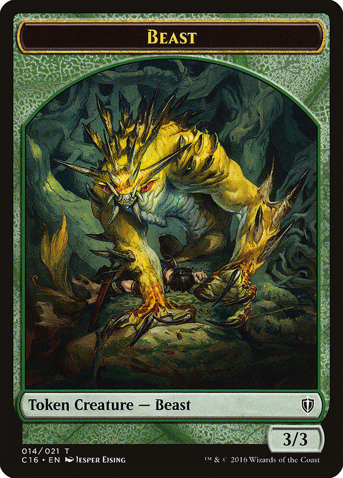 Beast // Ogre Double-Sided Token [Commander 2016 Tokens] | Game Master's Emporium (The New GME)