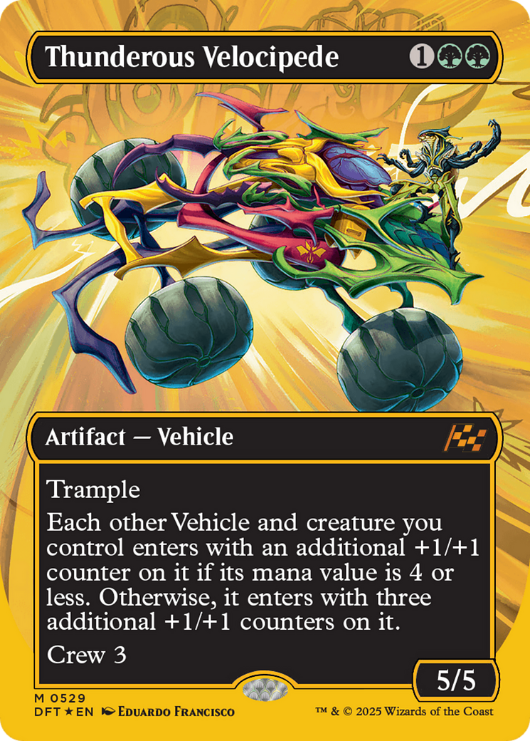 Thunderous Velocipede (Borderless) (First-Place Foil) [Aetherdrift] | Game Master's Emporium (The New GME)