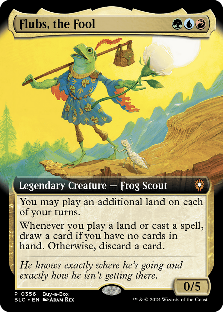 Flubs, the Fool (Buy-A-Box) (Extended Art) [Bloomburrow Promos] | Game Master's Emporium (The New GME)