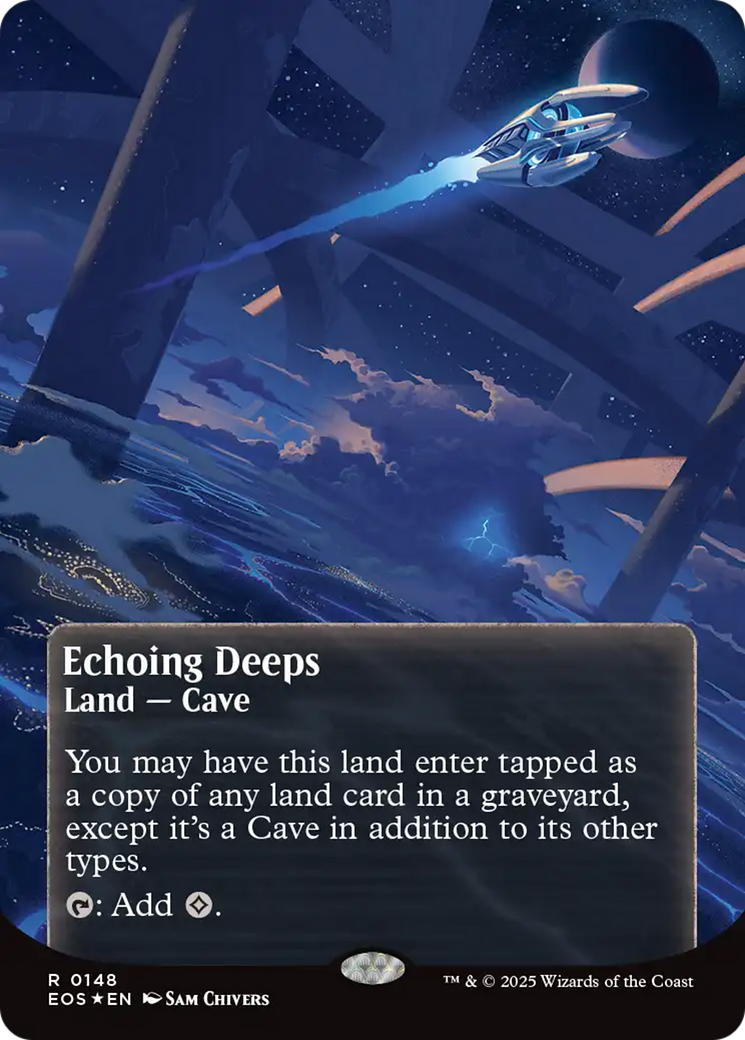 Echoing Deeps (0148) (Borderless) (Galaxy Foil) [Edge of Eternities: Stellar Sights] | Game Master's Emporium (The New GME)