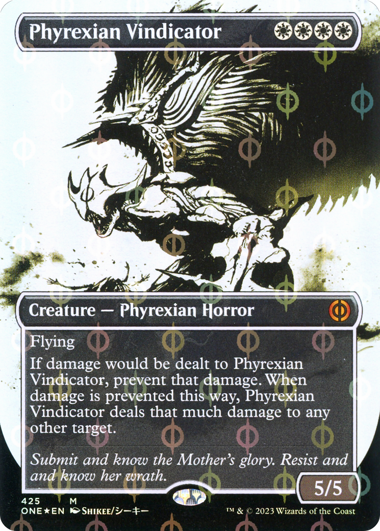 Phyrexian Vindicator (Borderless Ichor Step-and-Compleat Foil) [Phyrexia: All Will Be One] | Game Master's Emporium (The New GME)