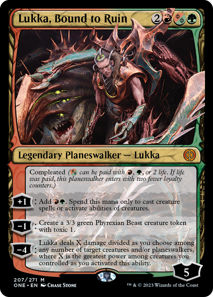 Lukka, Bound to Ruin (Promo Pack) [Phyrexia: All Will Be One Promos] | Game Master's Emporium (The New GME)