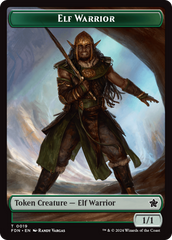 Elf Warrior // Cat (001) Doubled-Sided Token [Foundations Tokens] | Game Master's Emporium (The New GME)