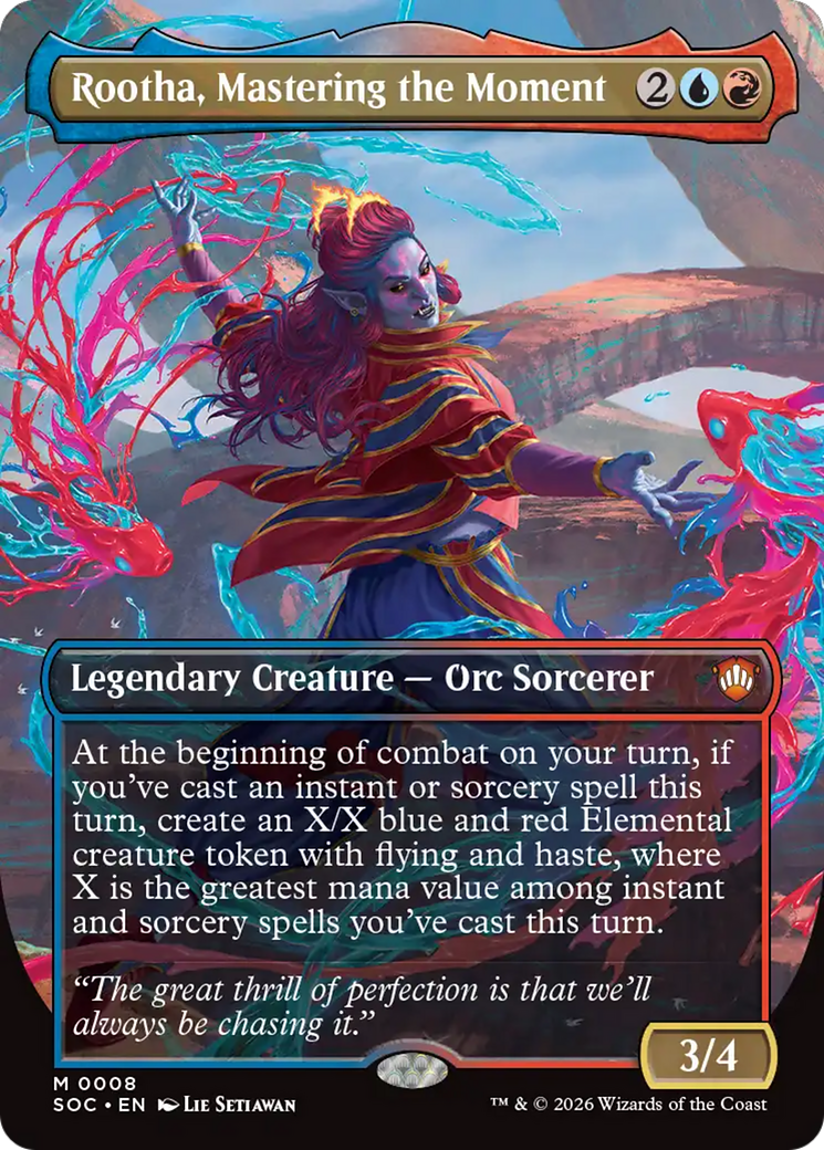 Rootha, Mastering the Moment (Borderless) [Secrets of Strixhaven Commander] | Game Master's Emporium (The New GME)