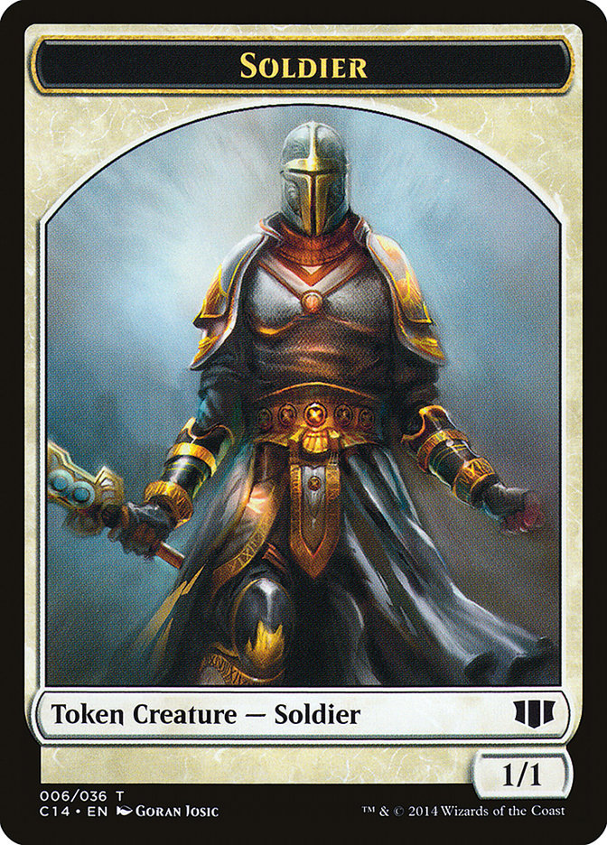 Soldier // Spirit Double-Sided Token [Commander 2014 Tokens] | Game Master's Emporium (The New GME)