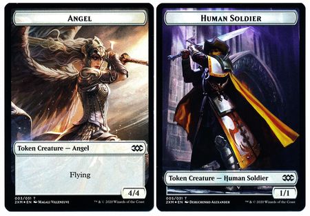 Angel // Human Soldier Double-Sided Token [Double Masters Tokens] | Game Master's Emporium (The New GME)