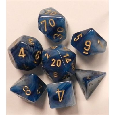 Chessex 7pc Dice Phantom Teal/Gold | Game Master's Emporium (The New GME)