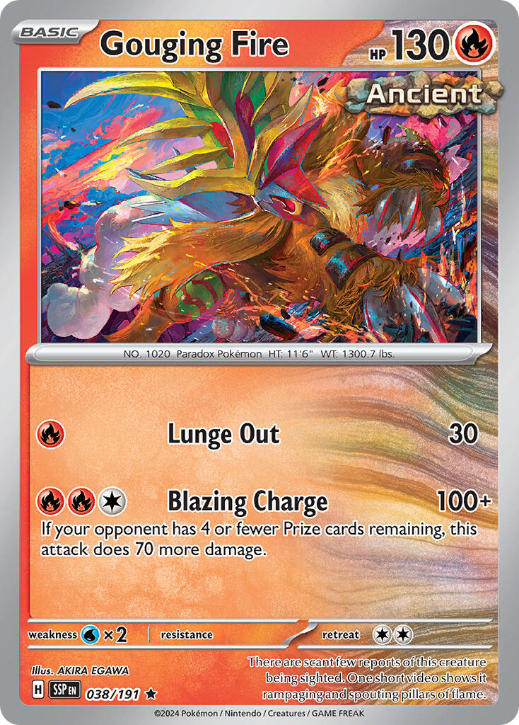 Gouging Fire (038/191) (Theme Deck Exclusive) [Scarlet & Violet: Surging Sparks] | Game Master's Emporium (The New GME)