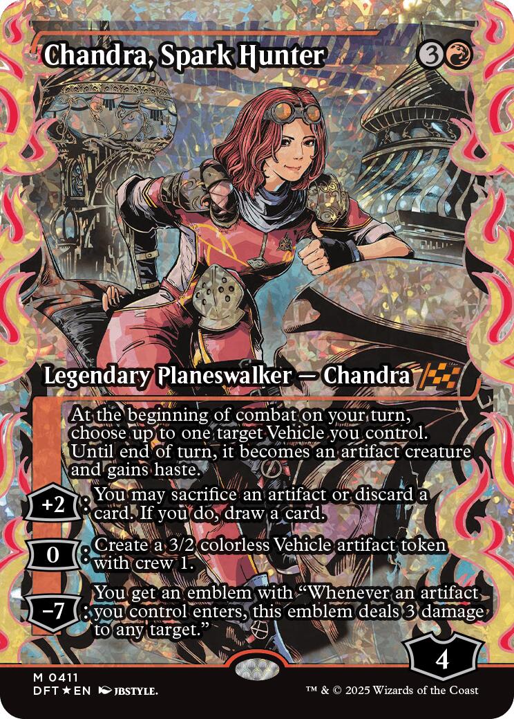 Chandra, Spark Hunter (Showcase Fracture Foil) (Japanese) [Aetherdrift] | Game Master's Emporium (The New GME)