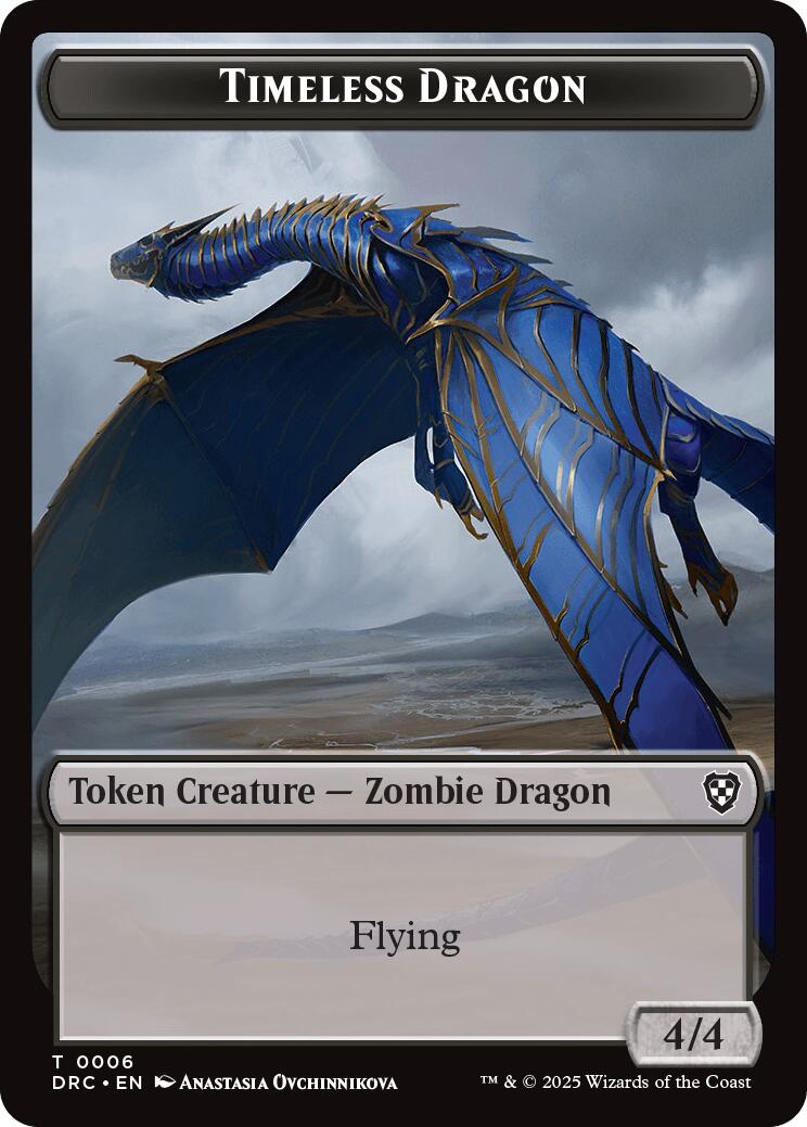 Timeless Dragon // Zombie (0007) Double-Sided Token [Aetherdrift Tokens] | Game Master's Emporium (The New GME)