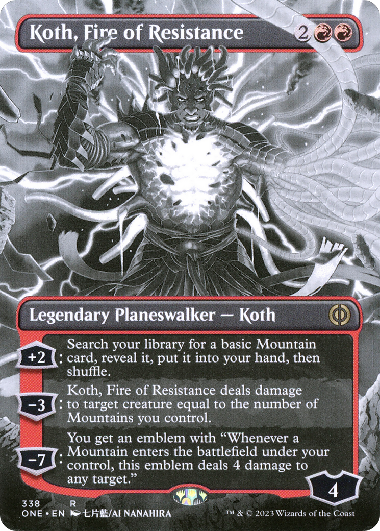 Koth, Fire of Resistance (Borderless Manga) [Phyrexia: All Will Be One] | Game Master's Emporium (The New GME)