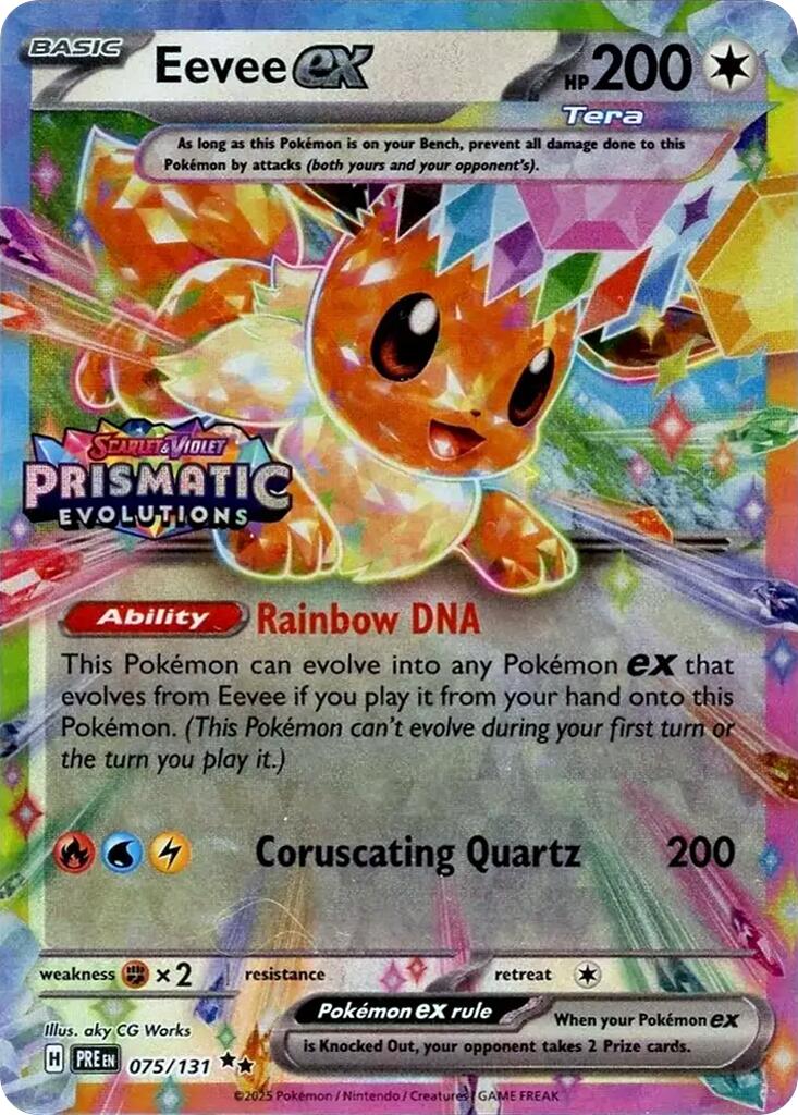 Eevee ex (075/131) (Prismatic Evolutions Stamp) [Scarlet & Violet: Prismatic Evolutions] | Game Master's Emporium (The New GME)