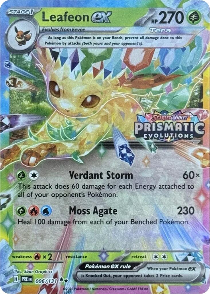 Leafeon ex (006/131) (Prismatic Evolutions Stamp) [Scarlet & Violet: Prismatic Evolutions] | Game Master's Emporium (The New GME)